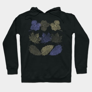 Blooming Skeletons - Nature's Elegance: Leaf and Flower Skeleton Symphony Hoodie